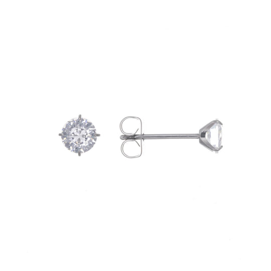 Titaaniset zirkonia korvakorut 4 mm (Titaani G23) – kulta