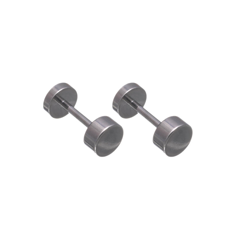 Titanium stud earring and flat screw-on back