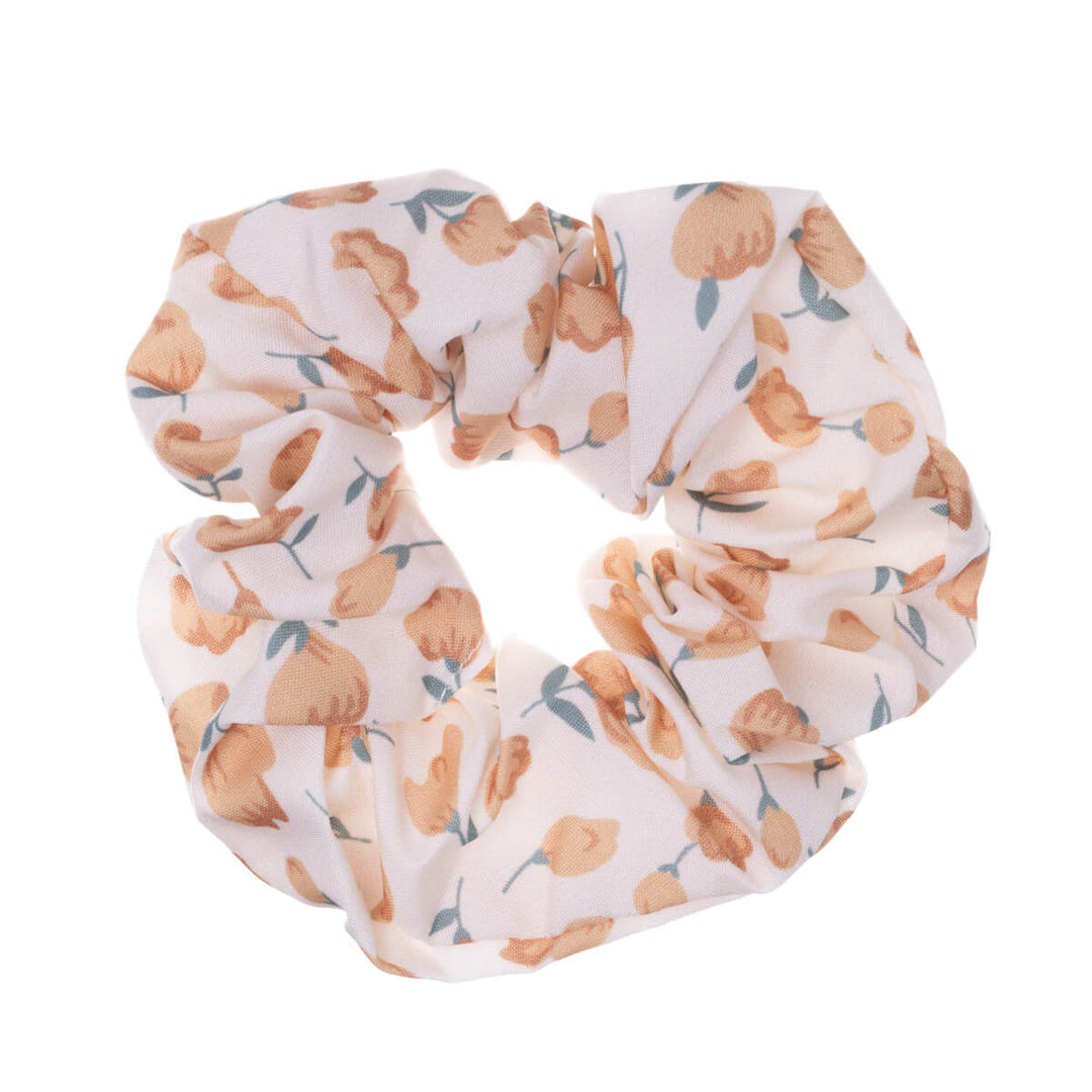 Kukkakuvioinen scrunchie hiusdonitsi ø 10cm