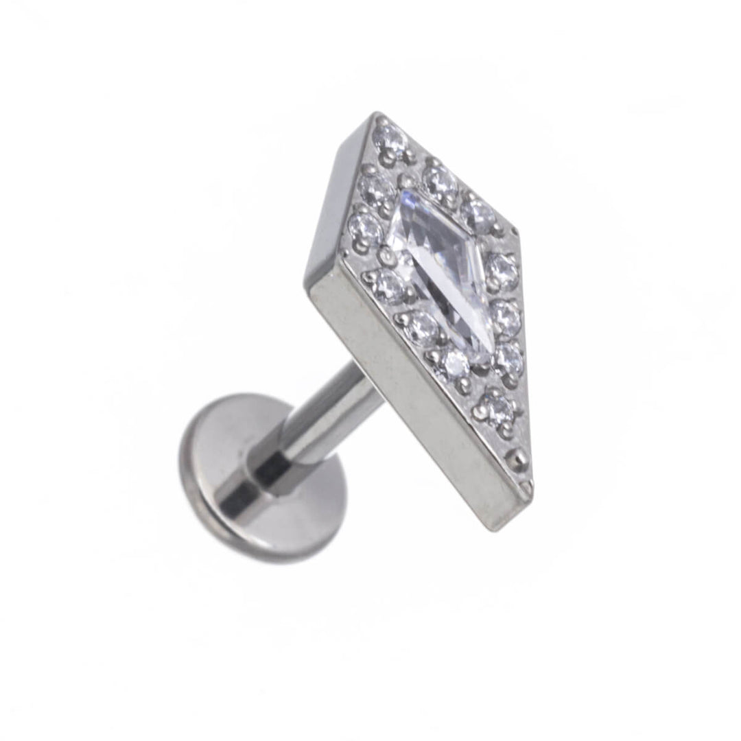 Kite zirconia bracelet with titanium labret 1.2mm (Titanium G23)