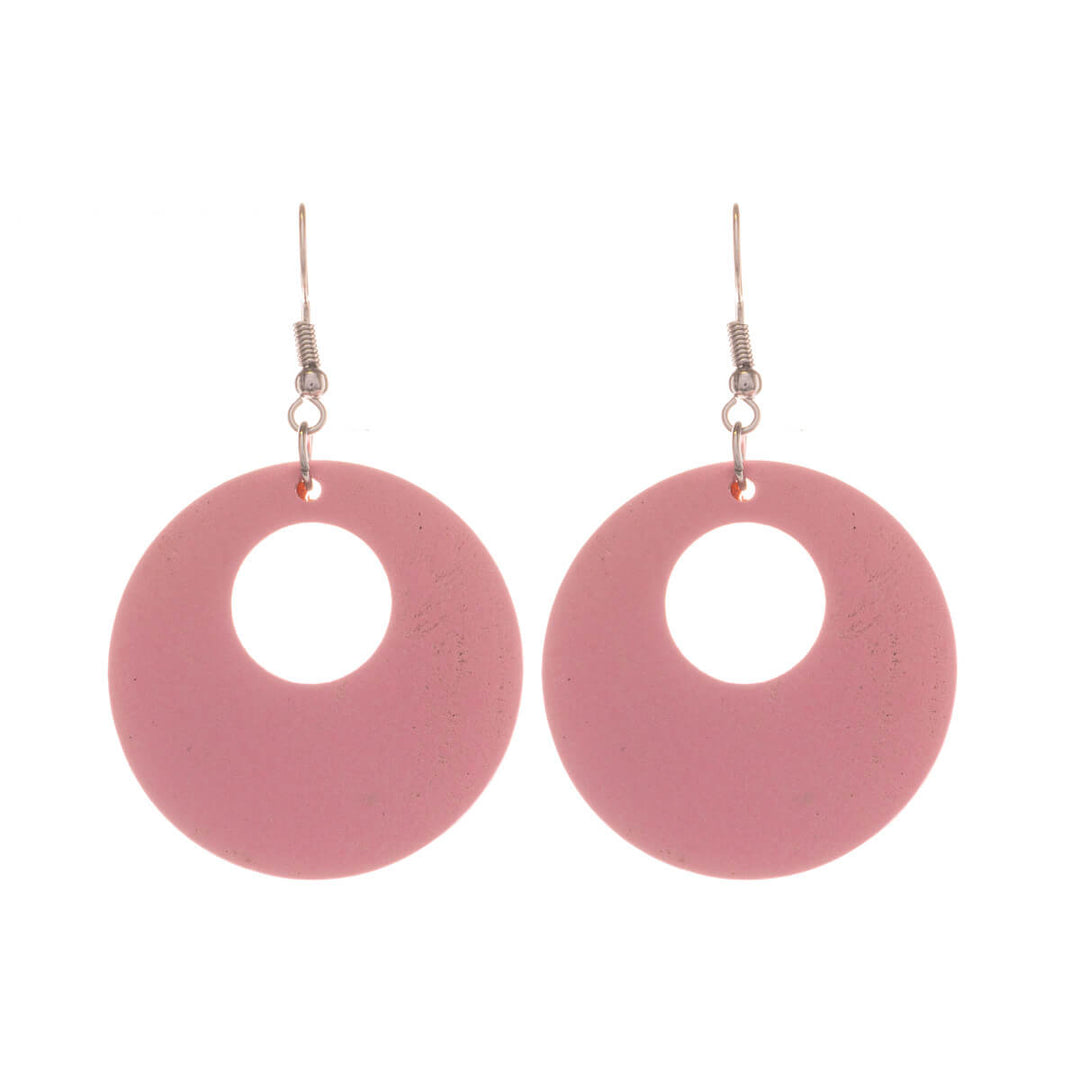 Domestic round wood earrings (Steel 316L)