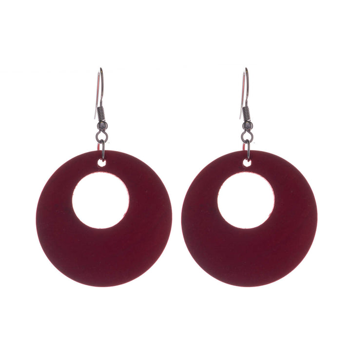 Domestic round wood earrings (Steel 316L)