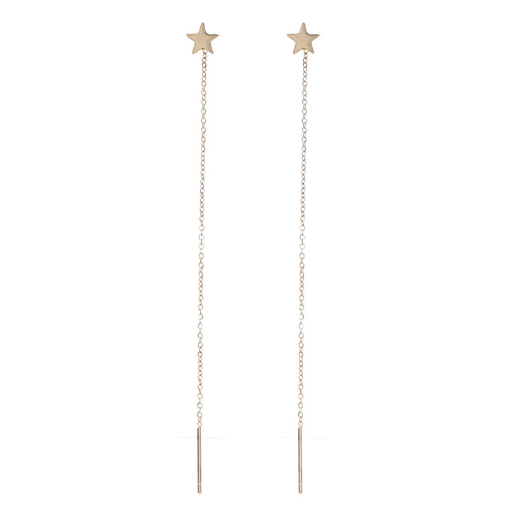 Chain earrings with star (18K Steel 316L)