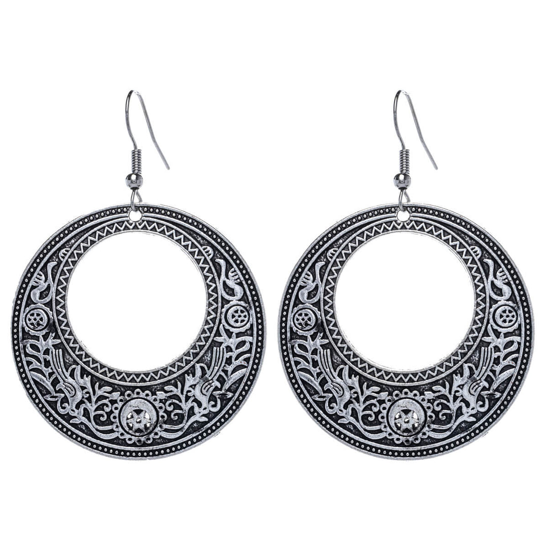 Textured round earrings