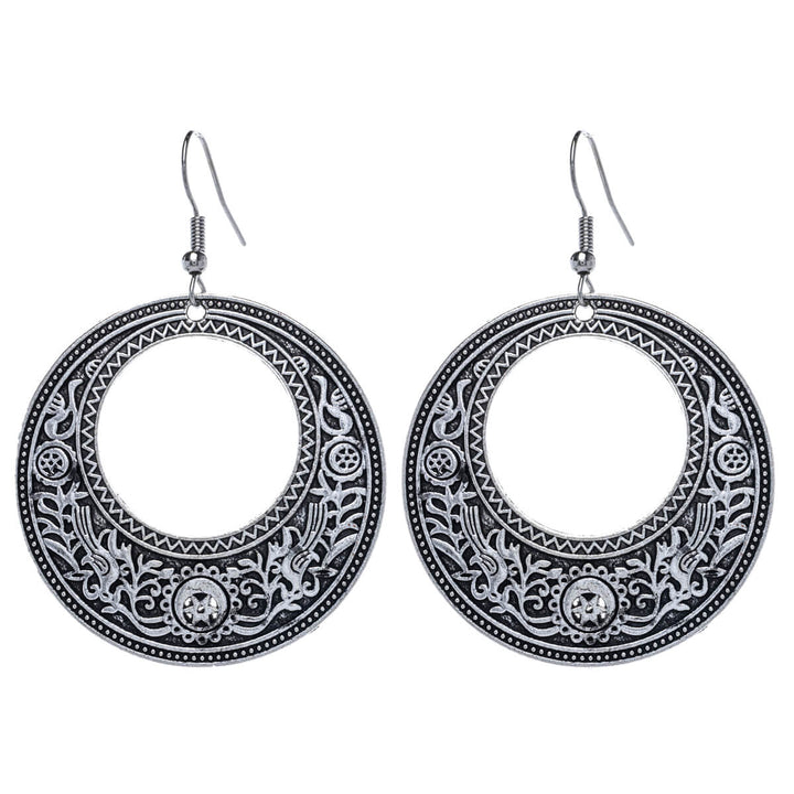 Textured round earrings