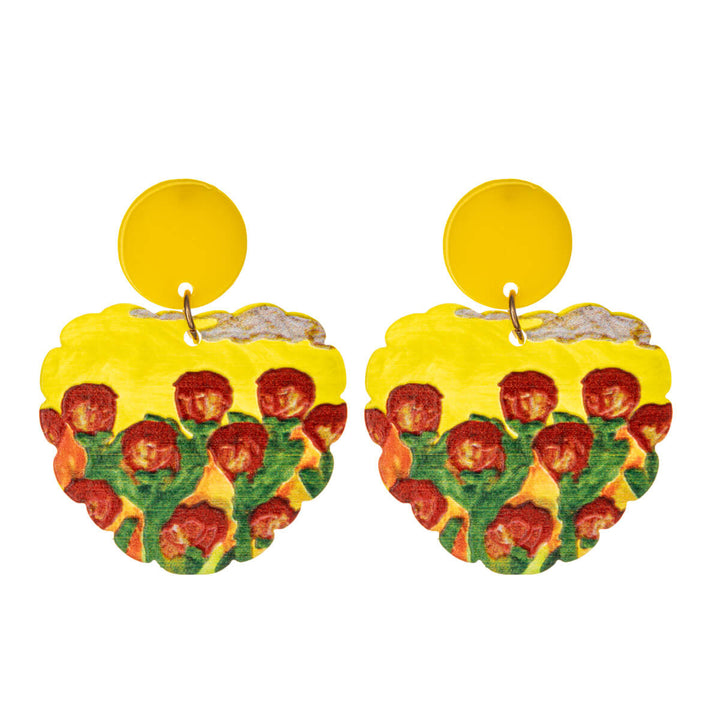 Heart shaped flower earrings