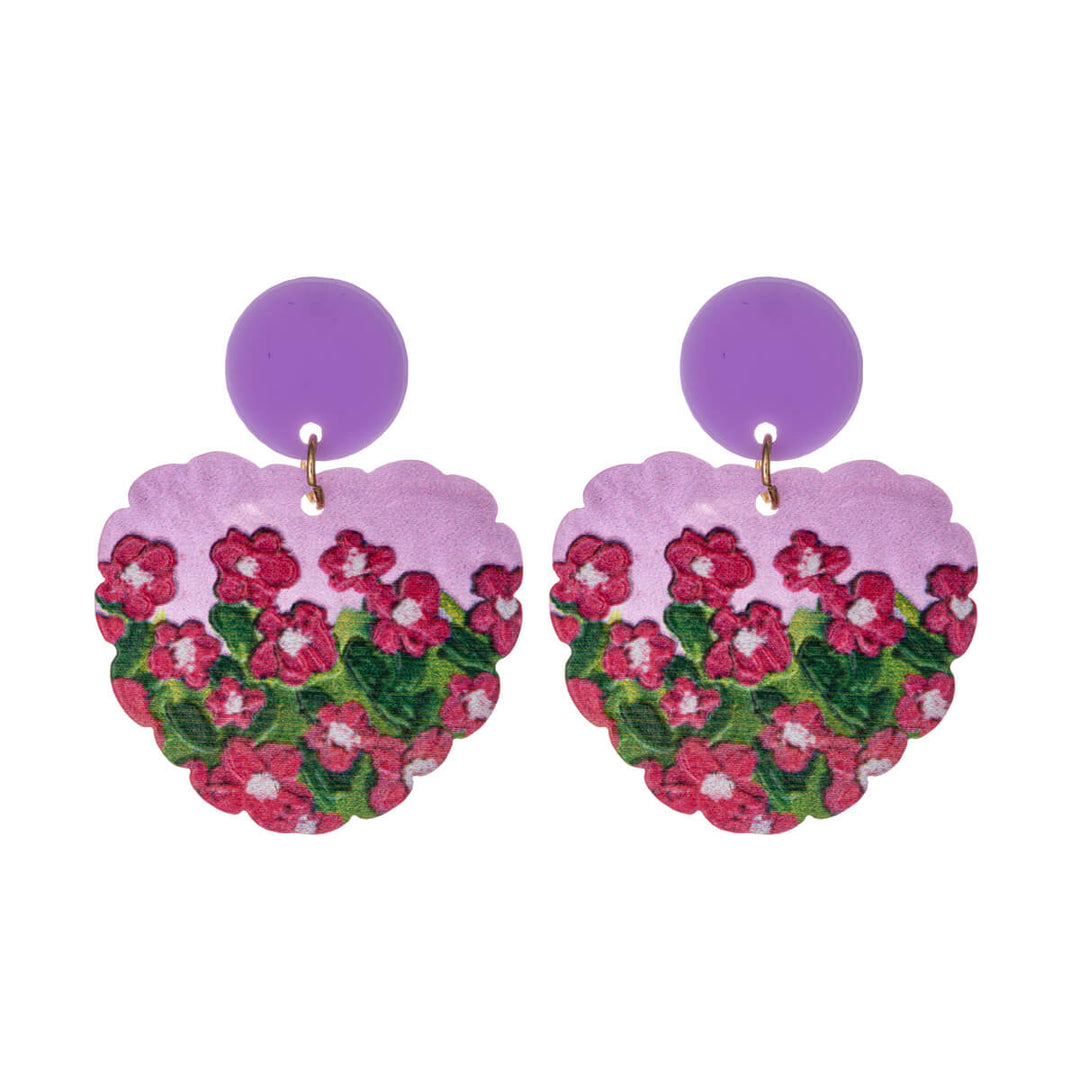 Heart shaped flower earrings