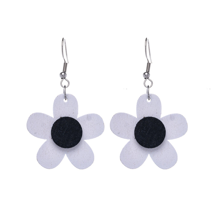 Wooden daisy earrings (Steel 316L)