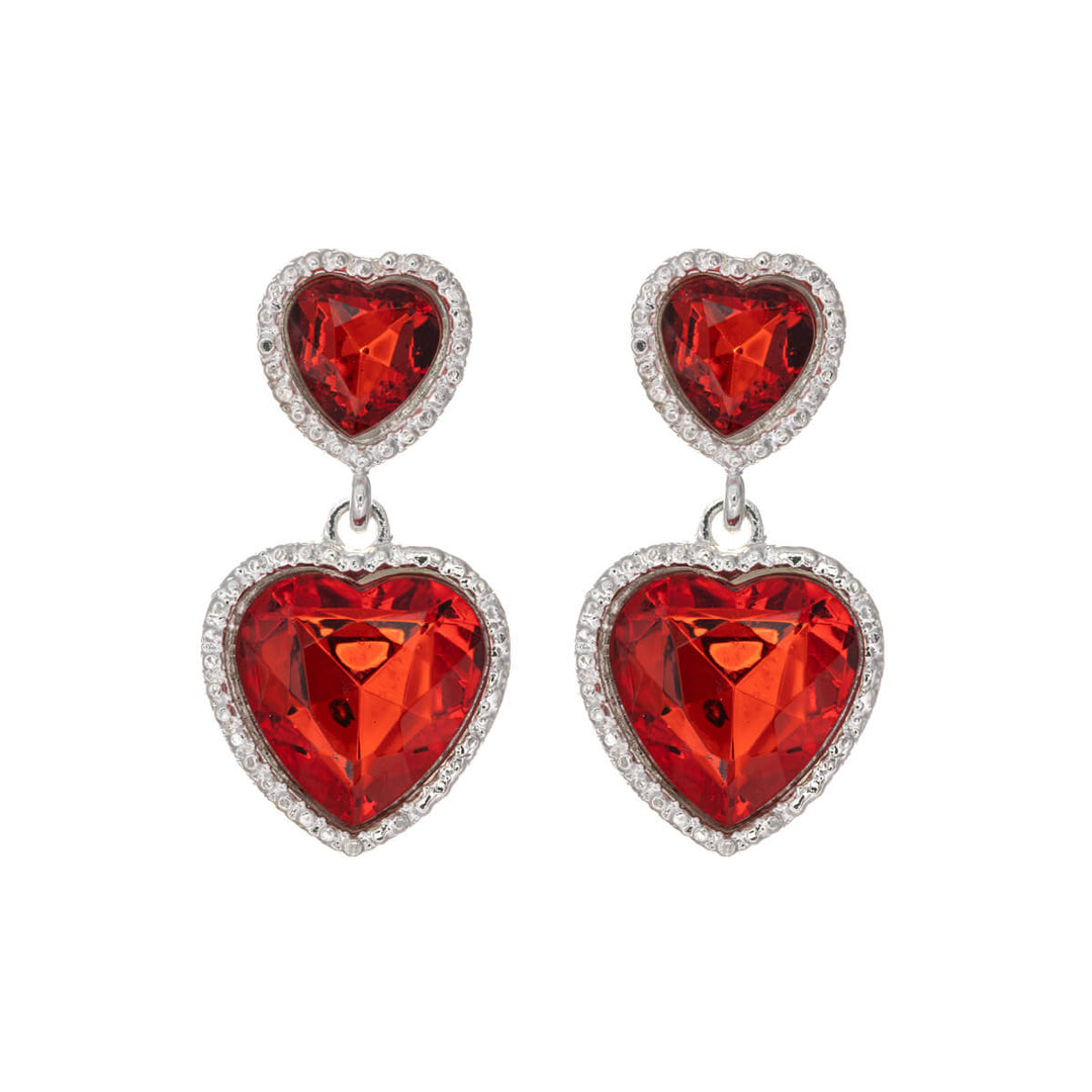 Two piece hanging heart earrings