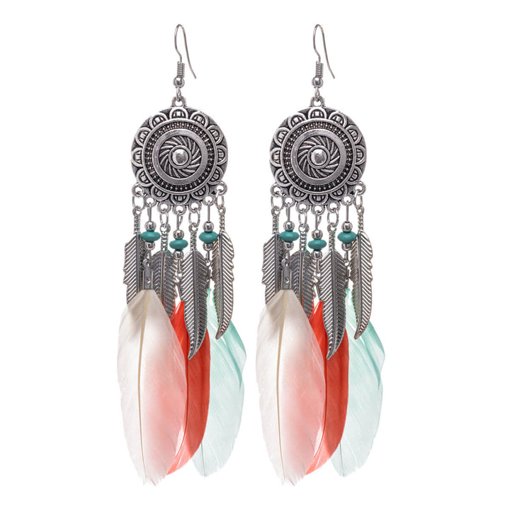 Big feather earrings poppy earrings