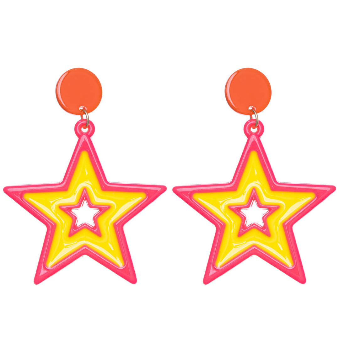 Colorful star earrings