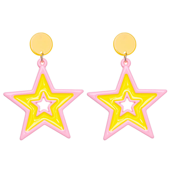 Colorful star earrings