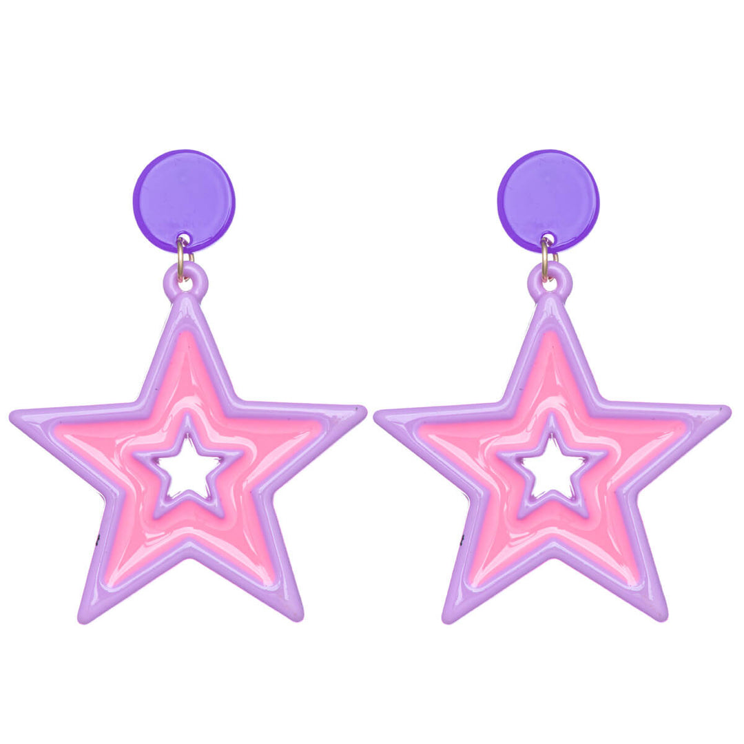 Colorful star earrings