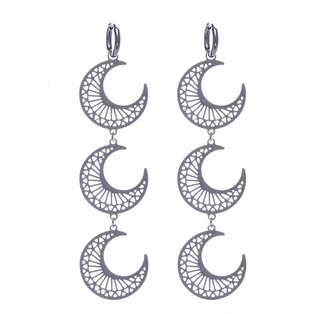 Hanging moon earrings (Steel 316L)