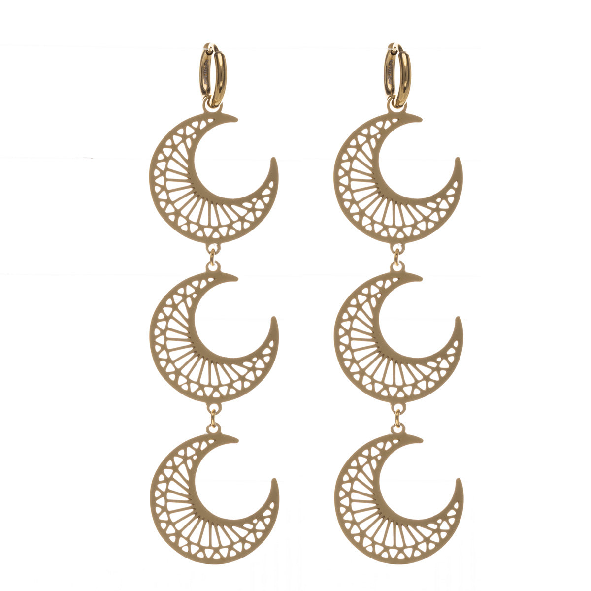 Hanging moon earrings (Steel 316L)