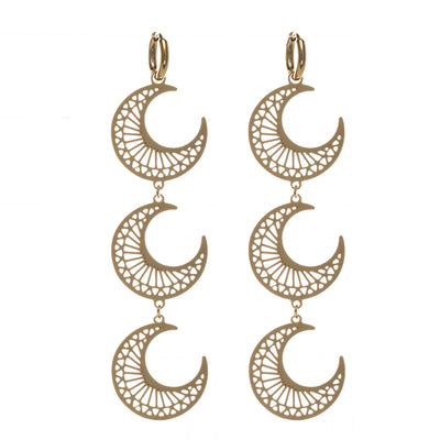 Hanging moon earrings (Steel 316L)