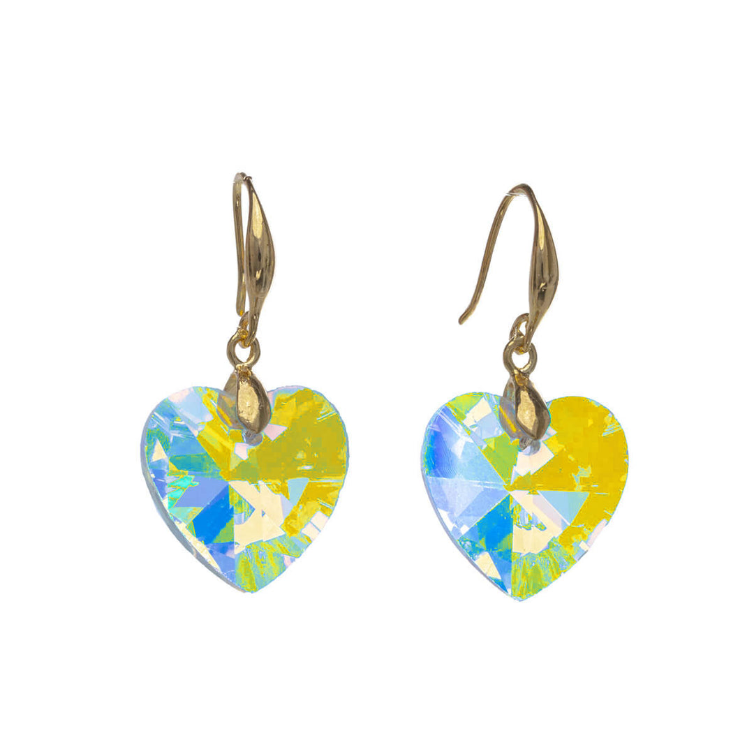 Hanging glass heart earrings