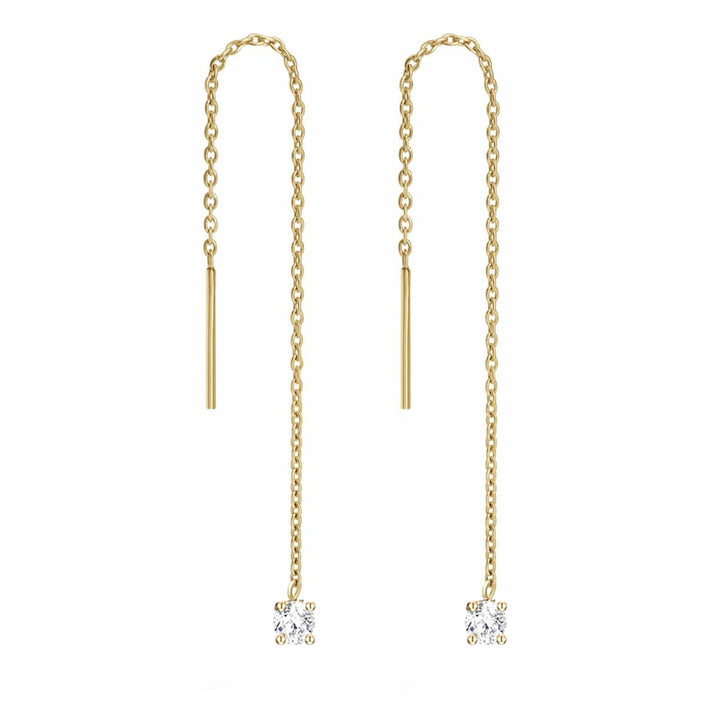 Steel chain earrings with zirconia stone (Steel 316L)