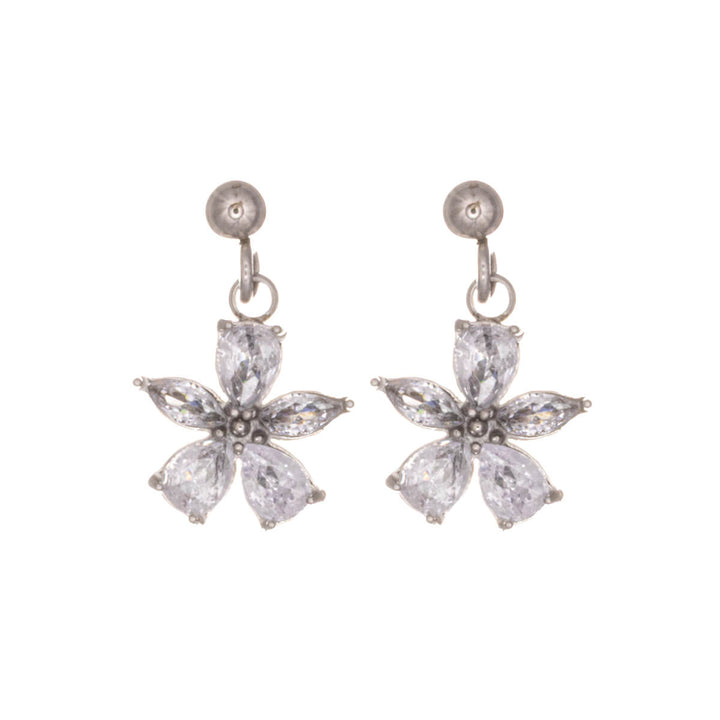 Hanging zirconia flower earrings (Steel 316L)