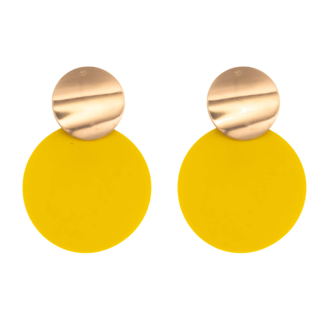 Bunte hängende Ohrringe zwei Kreise