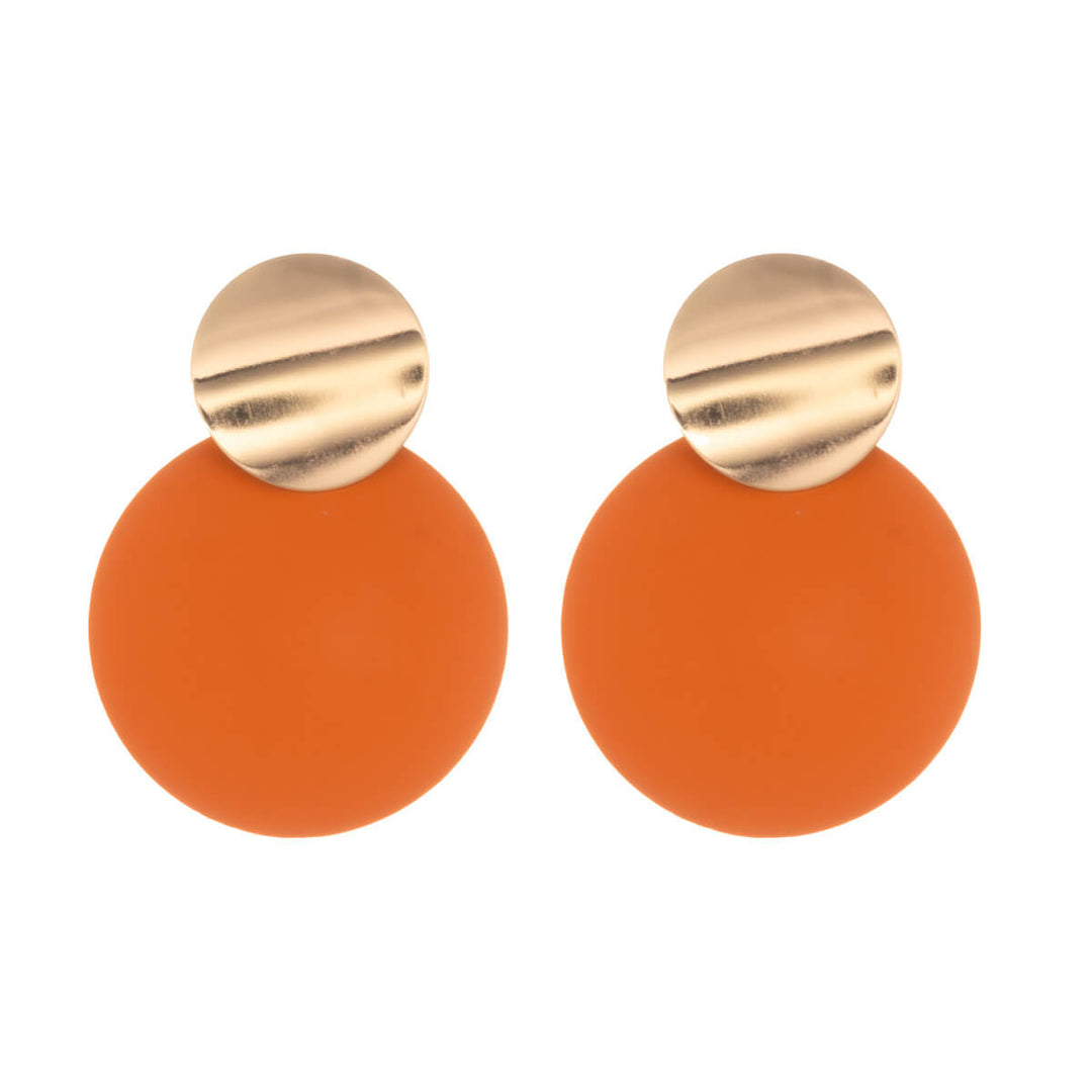 Bunte hängende Ohrringe zwei Kreise