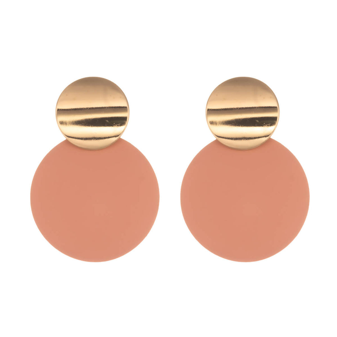 Bunte hängende Ohrringe zwei Kreise