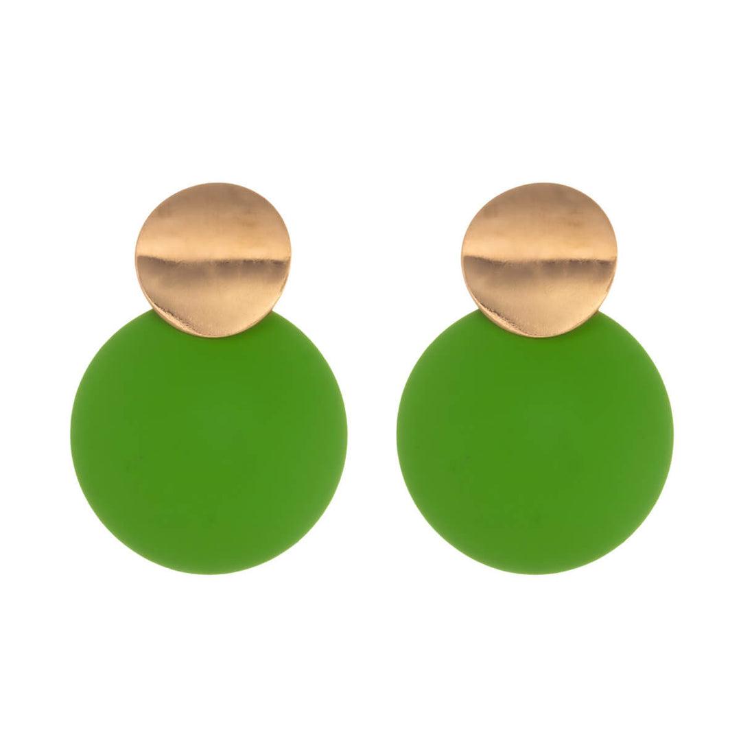 Bunte hängende Ohrringe zwei Kreise