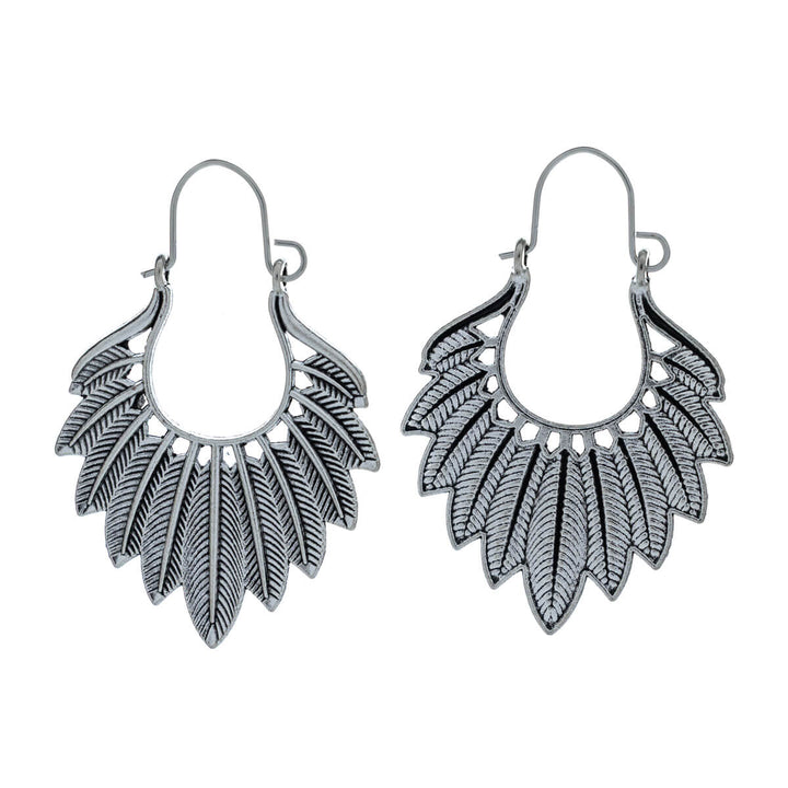 Curved feather earrings