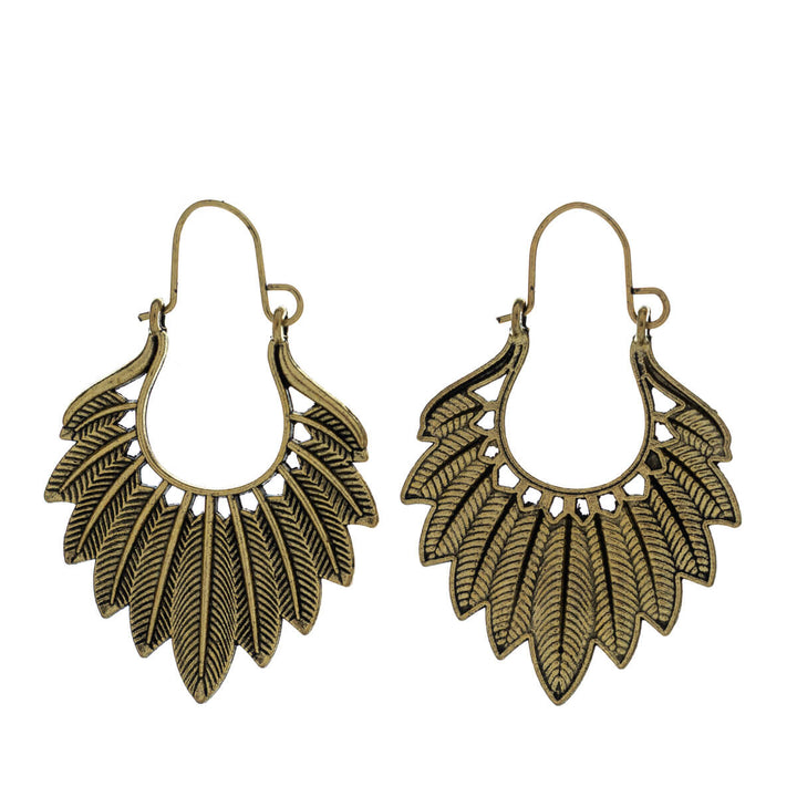 Curved feather earrings