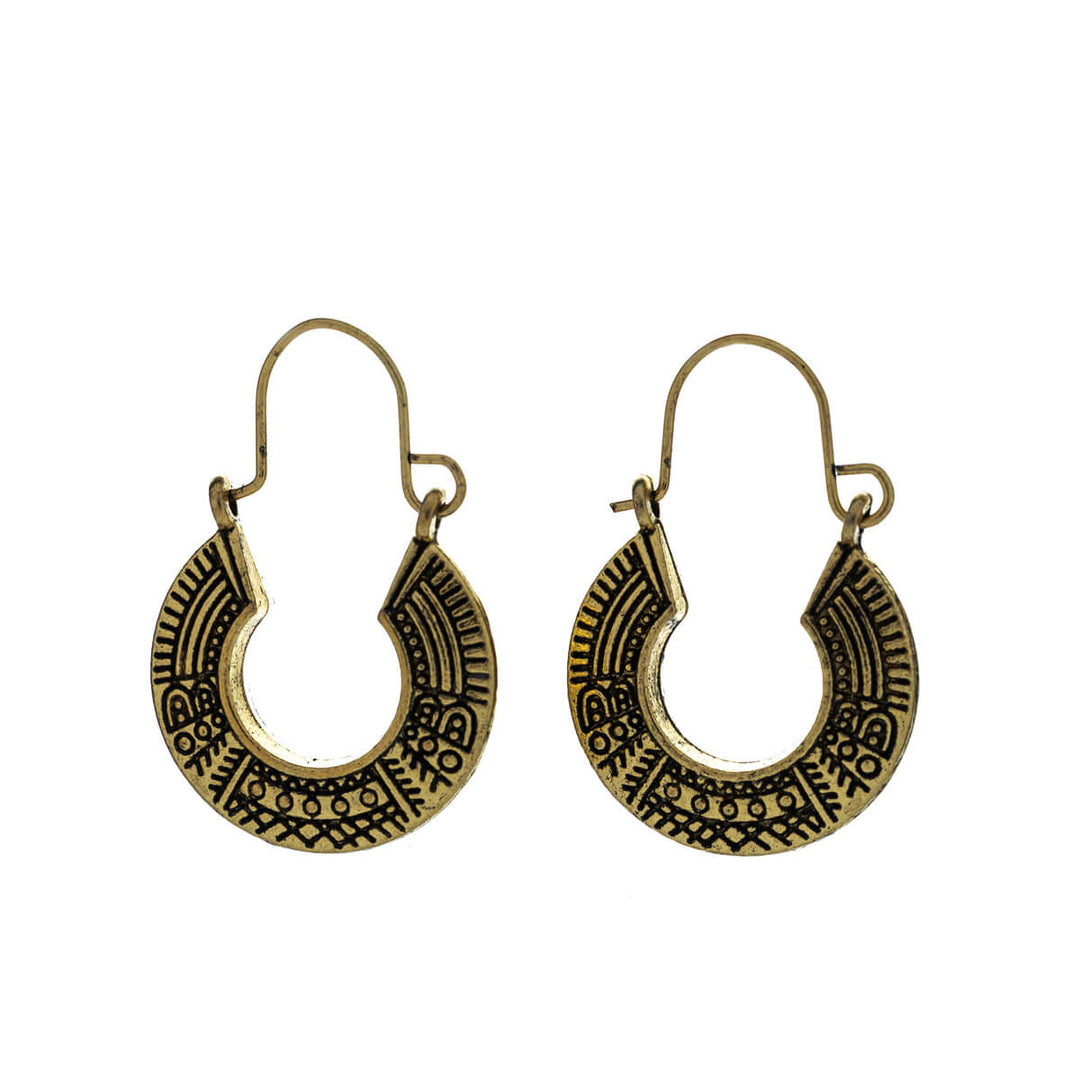 Round ethno patterned earrings