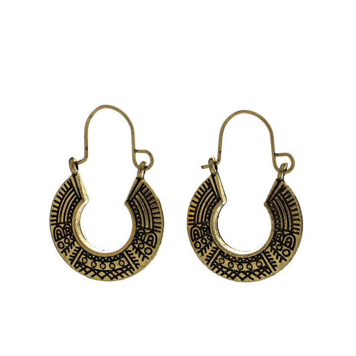 Round ethno patterned earrings