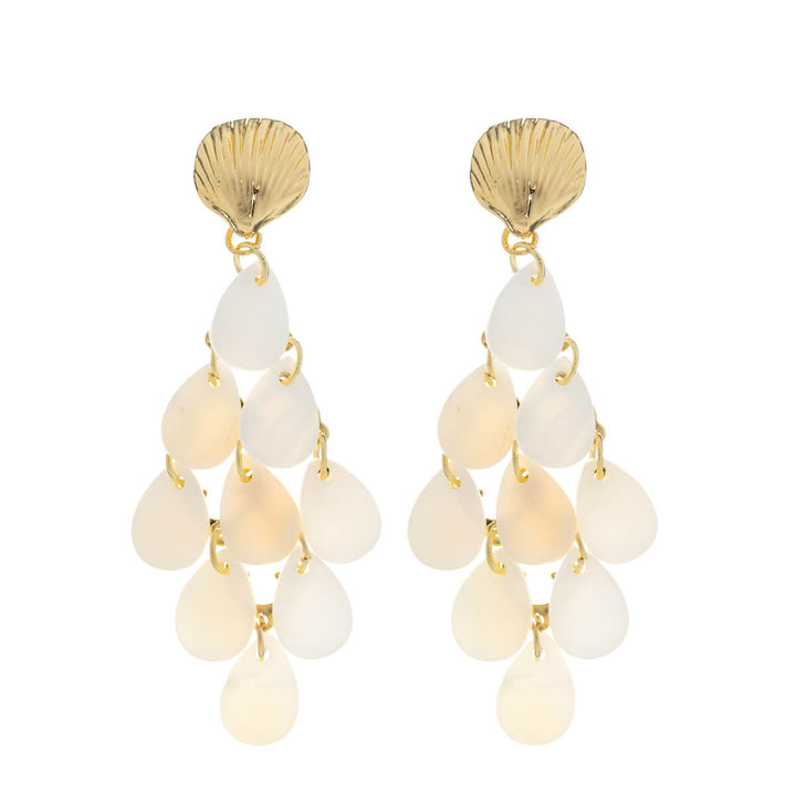 Hängende Muschelschachtel-Ohrringe