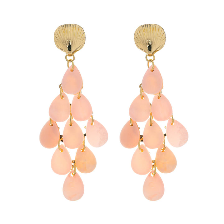 Hängende Muschelschachtel-Ohrringe