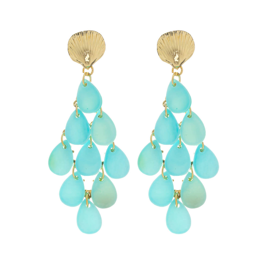 Hängende Muschelschachtel-Ohrringe