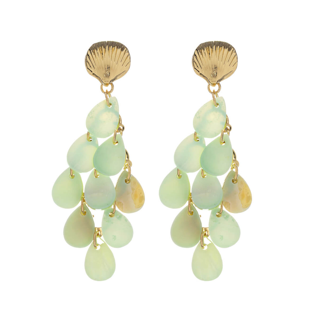 Hängende Muschelschachtel-Ohrringe