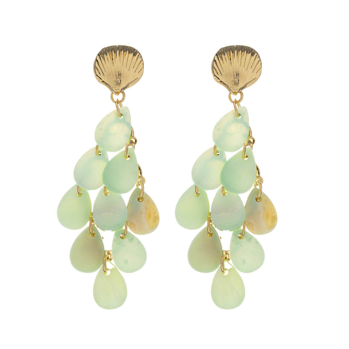 Hängende Muschelschachtel-Ohrringe