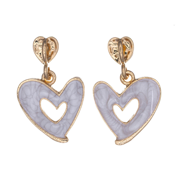 Bunte hängende Herz-Ohrringe