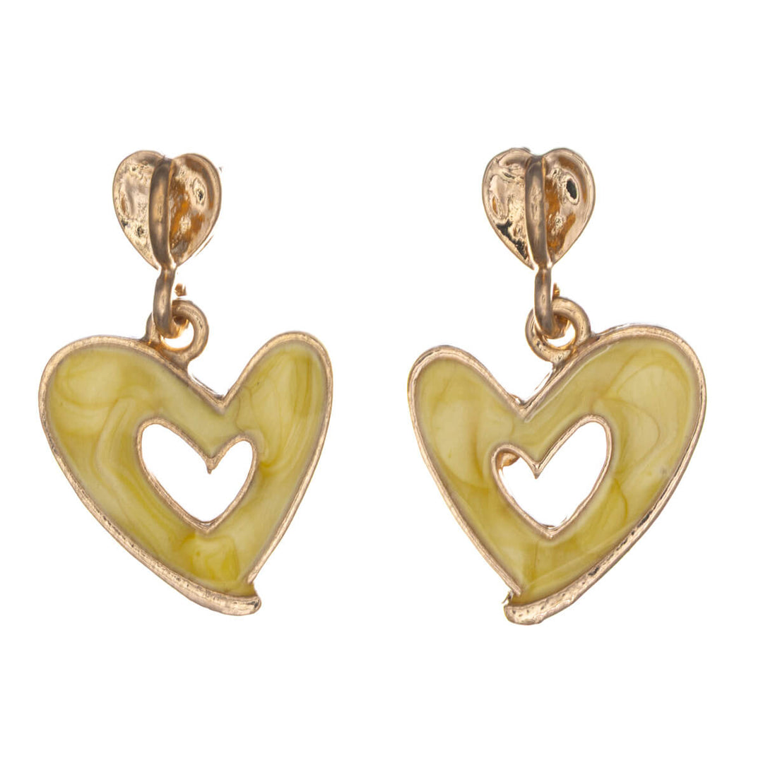 Bunte hängende Herz-Ohrringe