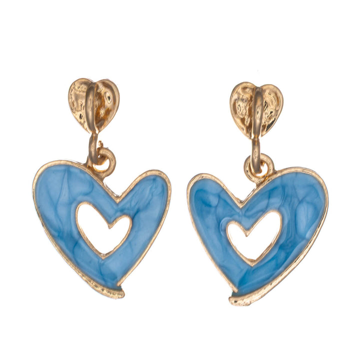 Bunte hängende Herz-Ohrringe