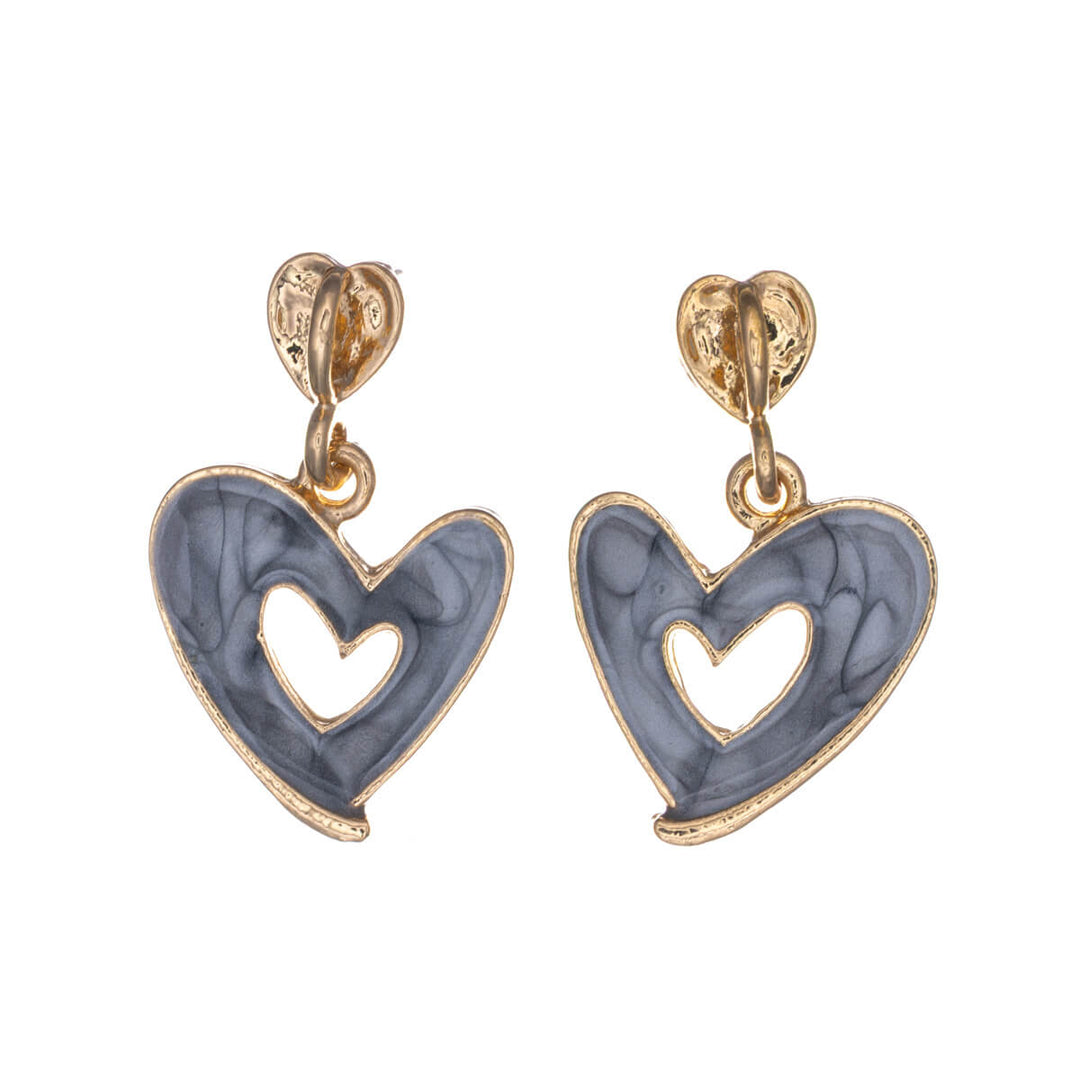 Bunte hängende Herz-Ohrringe