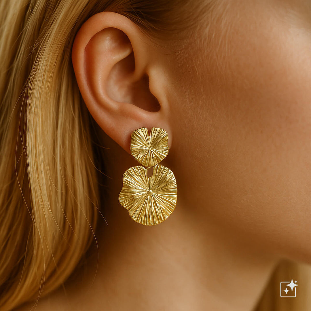 Hanging flat circles earrings (Steel 316L)