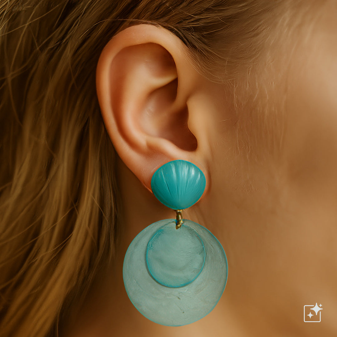 Hängende Muschel-Hockey-Ohrringe