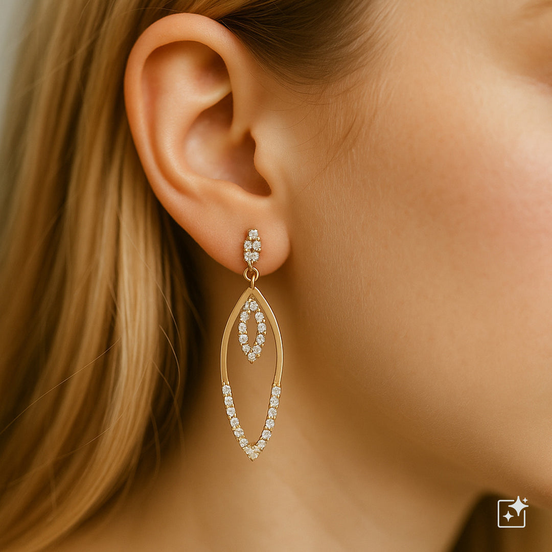 Strass-Ohrringe mit hängenden Spitzen