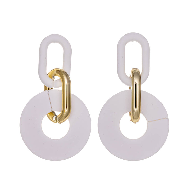 Bunte Hängeohrringe aus Kunststoff