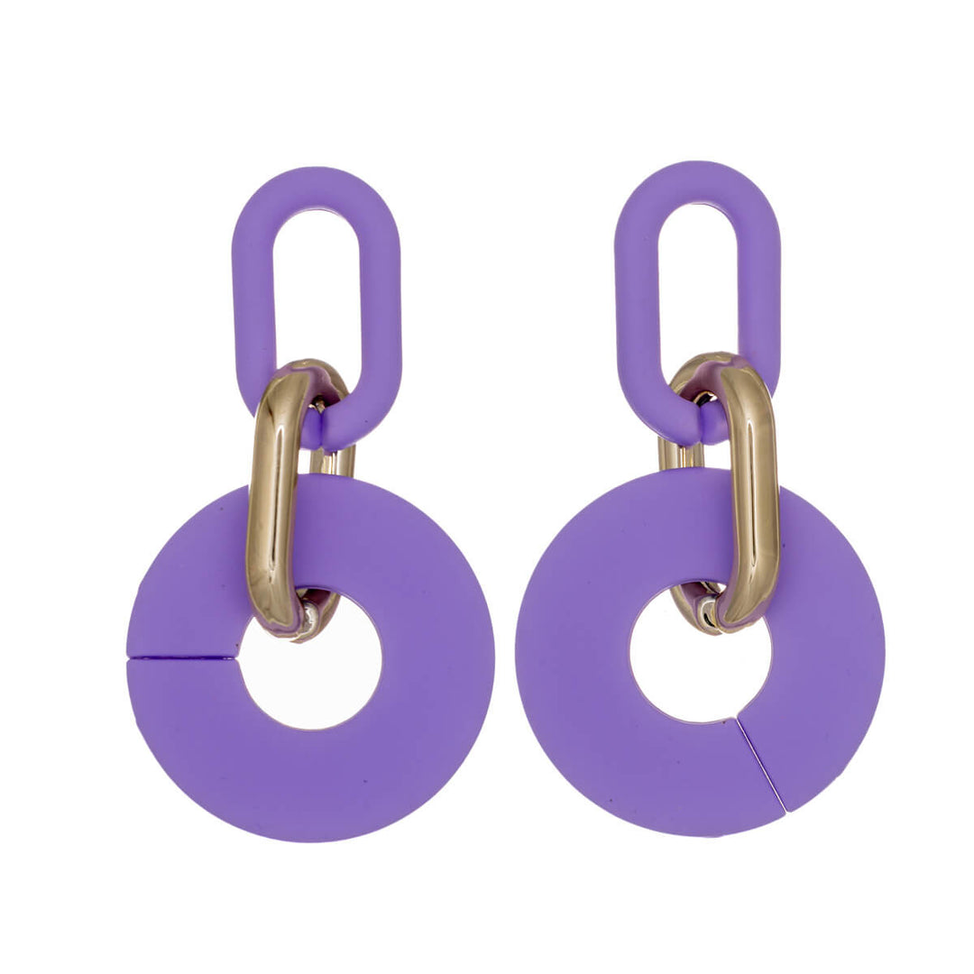 Bunte Hängeohrringe aus Kunststoff