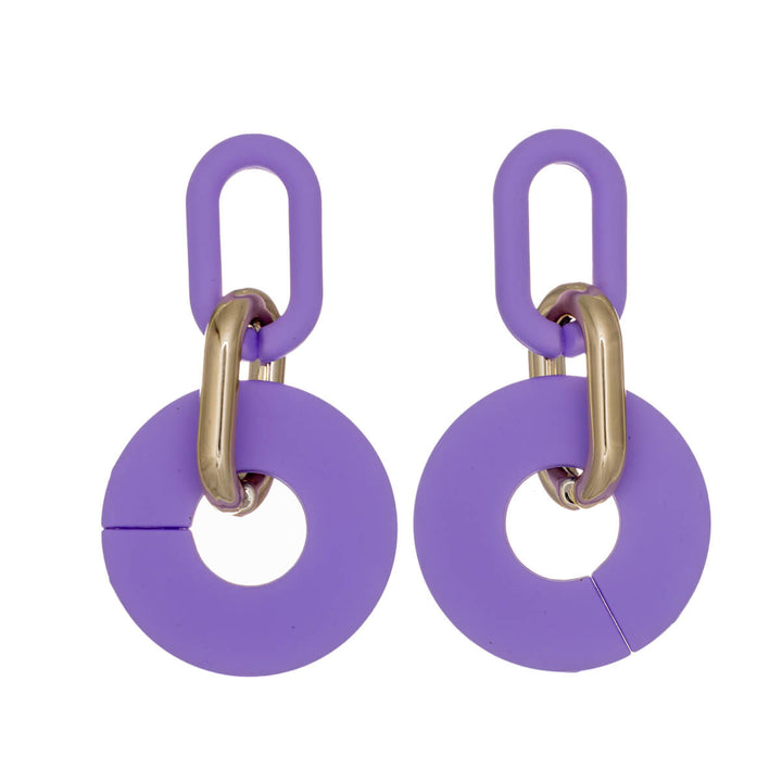 Bunte Hängeohrringe aus Kunststoff