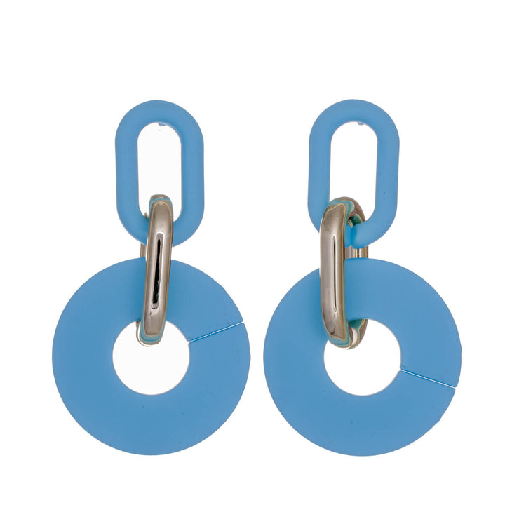 Bunte Hängeohrringe aus Kunststoff