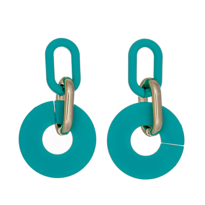 Bunte Hängeohrringe aus Kunststoff