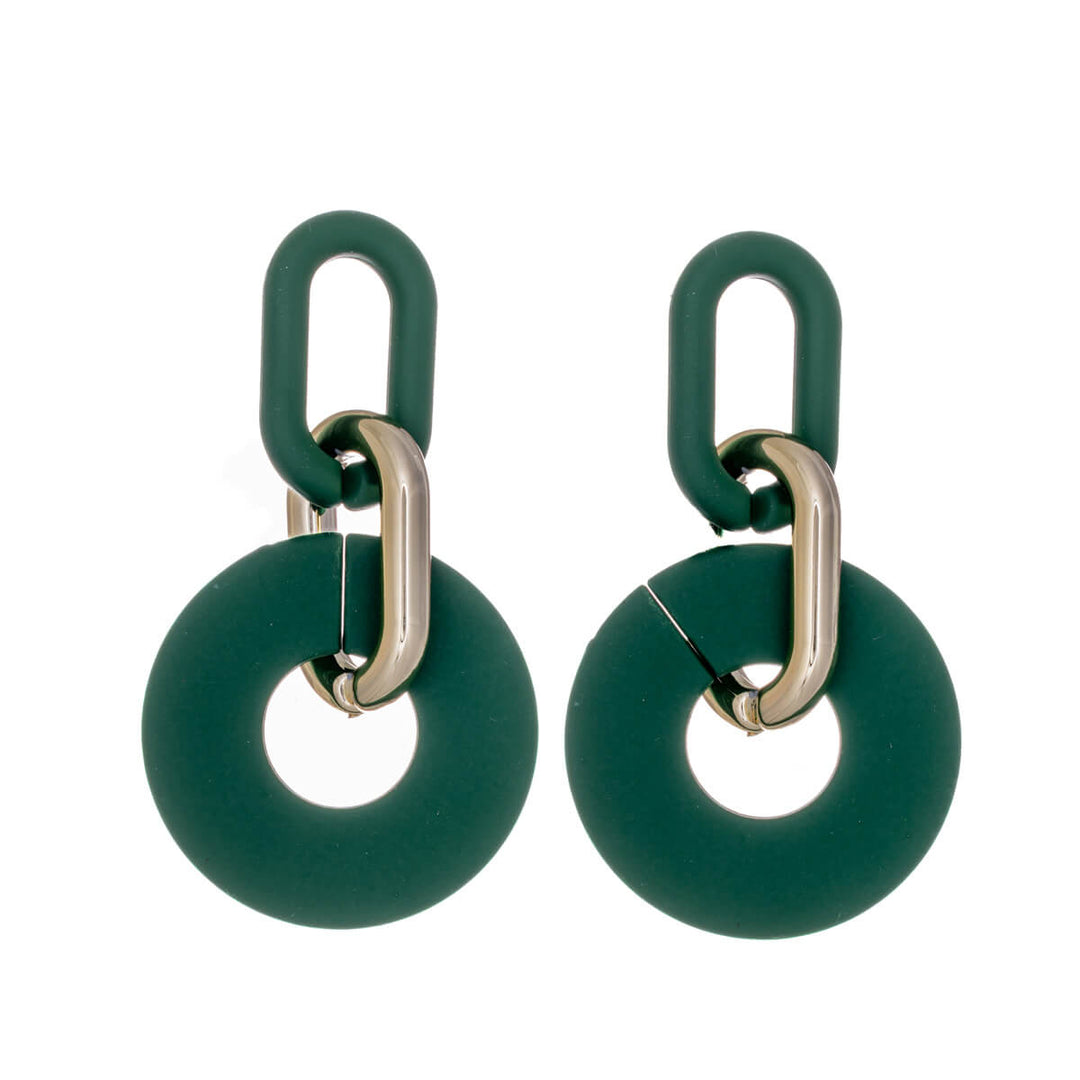 Bunte Hängeohrringe aus Kunststoff