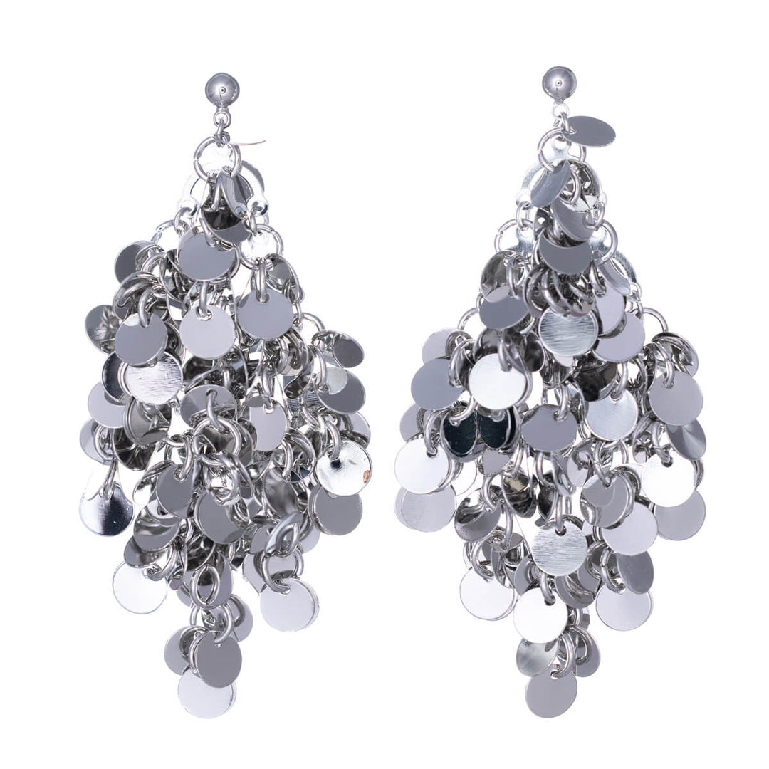 Metallische Paillettenbox-Ohrringe